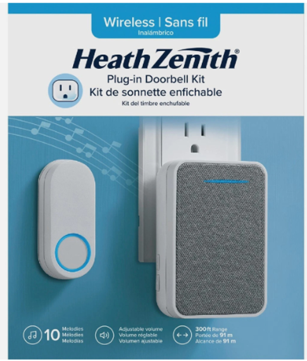Heath Zenith Gray/White Plastic Wireless Doorbell Kit 18000153 NEW OPEN BOX